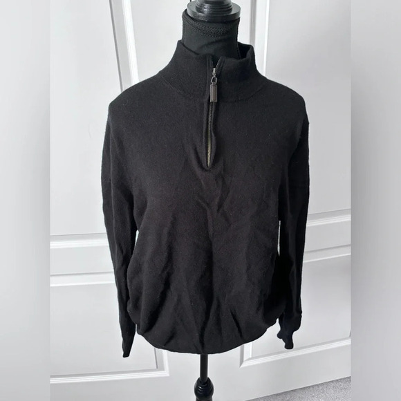 Tahari | 100% Extra Fine Marino Wool Half Zip Sweater | Size L - Picture 2 of 8